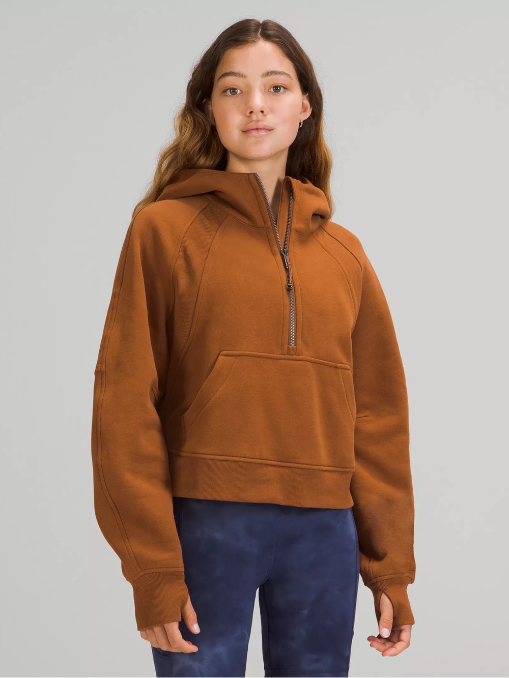 Lululemon Women's Oversized Scuba Half-Zip Hoodie Copper Brown Size M/L